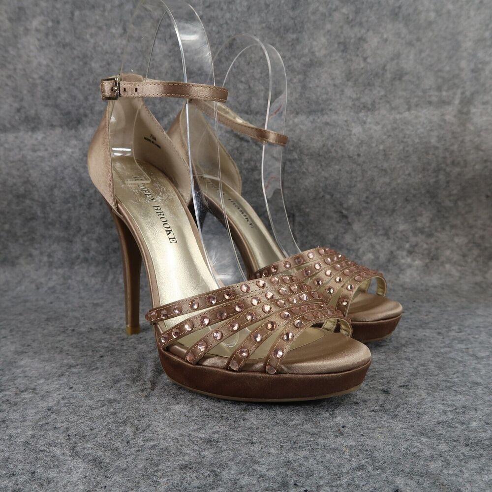Audrey Brooke Shoes Women 7.5 Pump Stiletto Sandal Platform Formal Event Wedding